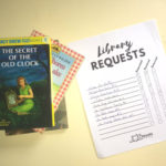 book stack and Library Requests Organizer for long read aloud series