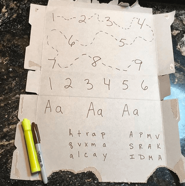 Example of a free letter learning activity to do at home for preschoolers