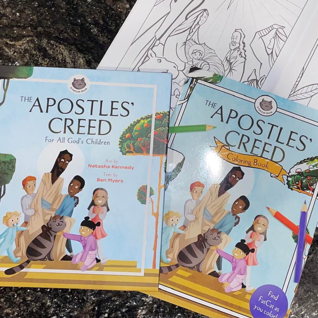 Cover of the Apostles' Creed: for all God's Children and cover of the matching coloring book