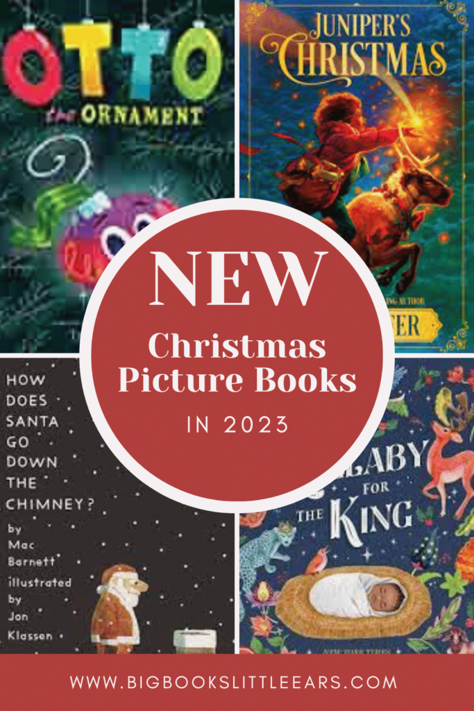 image of 4 Christmas picture books with the text "NEW Christmas picture books"